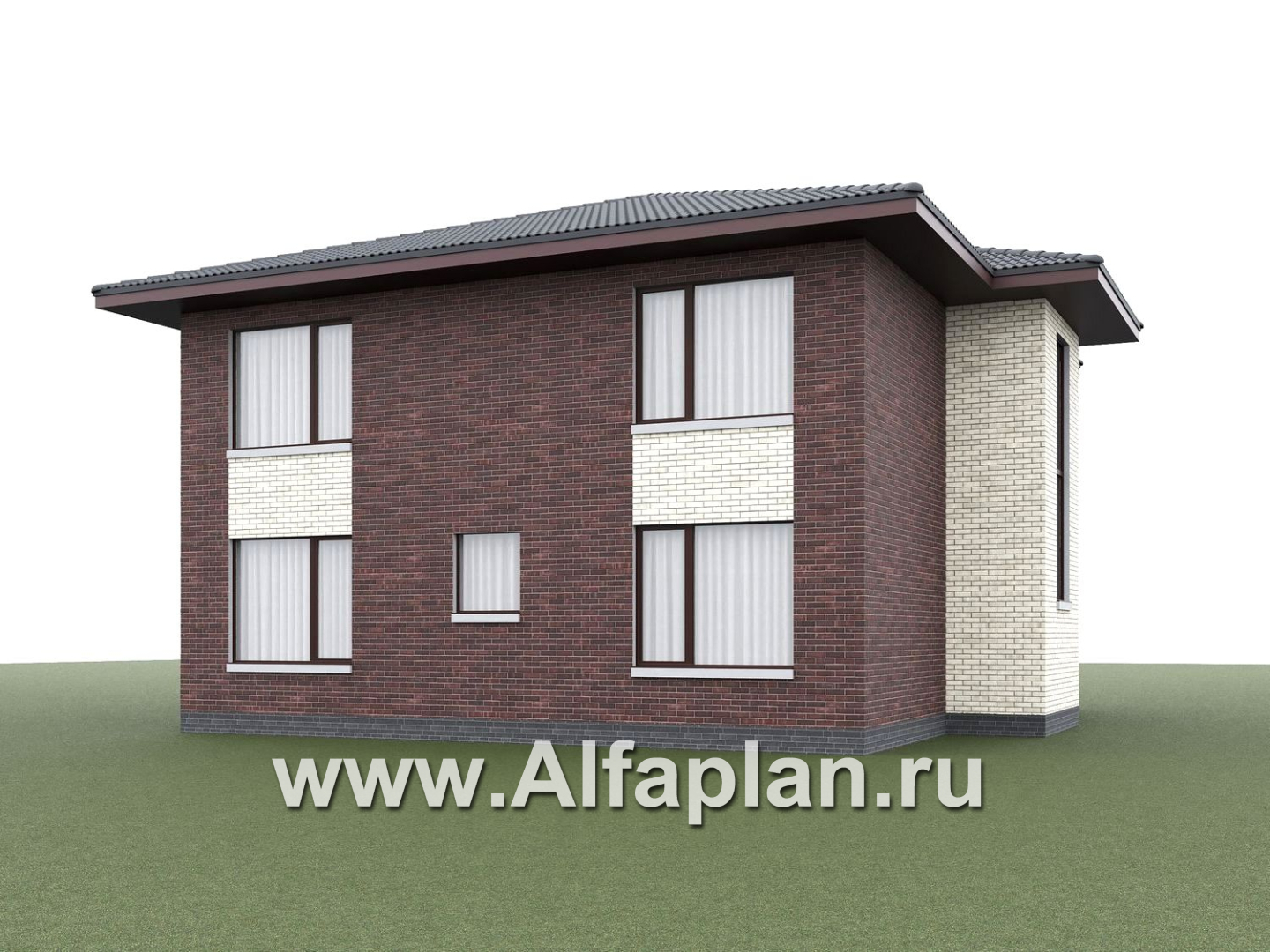 «Дом уюта» - проект дома 10х10м, шикарная планировка, гостиная со стороны террасы, все комнаты - мастер спальни, с сауной - дизайн дома №4