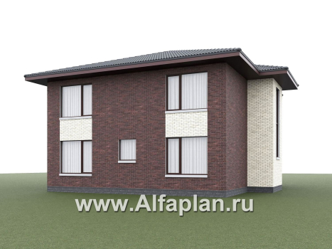 «Дом уюта» - проект дома 10х10м, шикарная планировка, гостиная со стороны террасы, все комнаты - мастер спальни, с сауной - превью дополнительного изображения №4