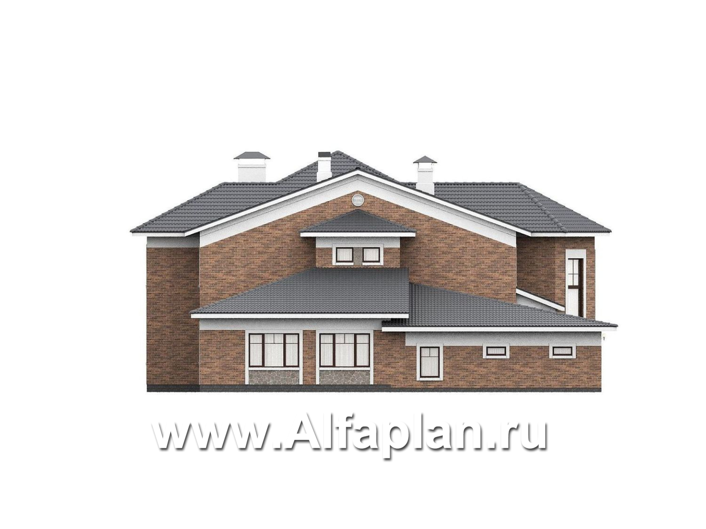 «Пятьсот квадратов» - проект двухэтажного дома, с двусветной гостиной и с террасой, гараж на 2 авто, спортзал и сауна - фасад дома - фото №4