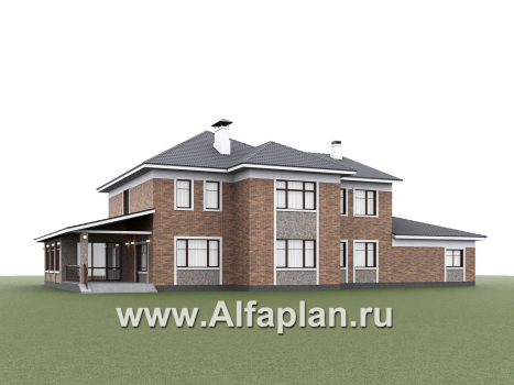 «Пятьсот квадратов» - проект двухэтажного дома, с двусветной гостиной и с террасой, гараж на 2 авто, спортзал и сауна - превью дополнительного изображения №2