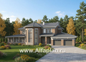 «Пятьсот квадратов» - проект двухэтажного дома, с двусветной гостиной и с террасой, гараж на 2 авто, спортзал и сауна