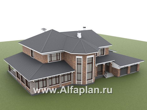 «Пятьсот квадратов» - проект двухэтажного дома, с двусветной гостиной и с террасой, гараж на 2 авто, спортзал и сауна - превью дополнительного изображения №3