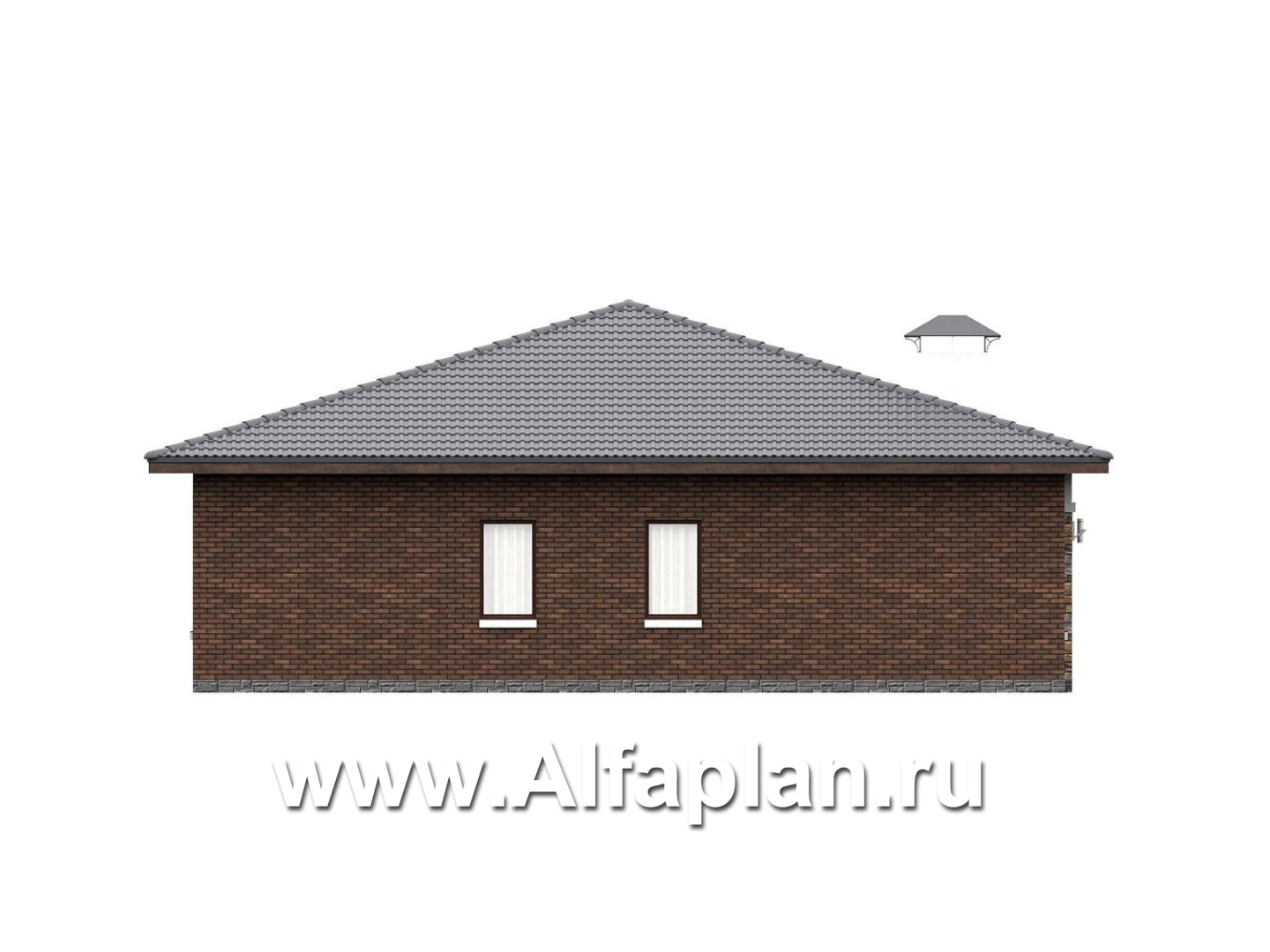 «Левитация» - проект одноэтажного дома, планировка мастер спальня, 2 детских, кладовая при кухне, терраса при входе - фасад дома - фото №4