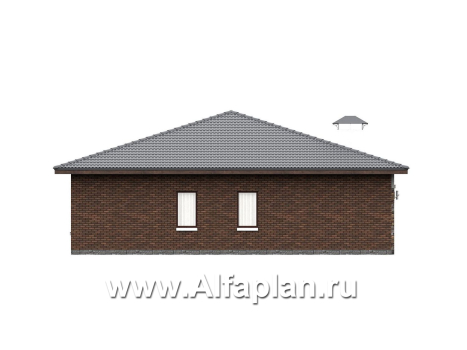 «Левитация» - проект одноэтажного дома, планировка мастер спальня, 2 детских, кладовая при кухне, терраса при входе - превью фасада дома - фото №4