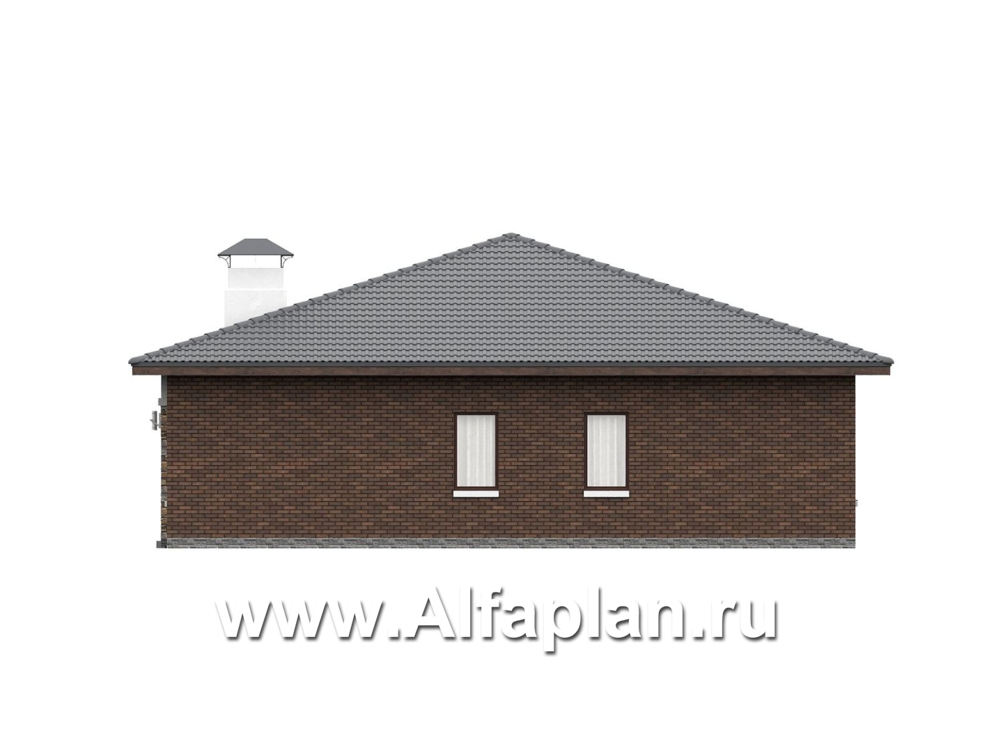 «Лукоморье» - проект одноэтажного дома, мастер спальня, 2 детских, кладовака при кухне. Отличная планировка! - фасад дома - фото №4