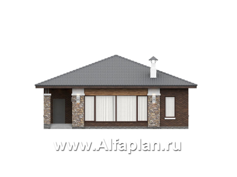 «Лукоморье» - проект одноэтажного дома, мастер спальня, 2 детских, кладовака при кухне. Отличная планировка! - превью фасада дома - фото №1