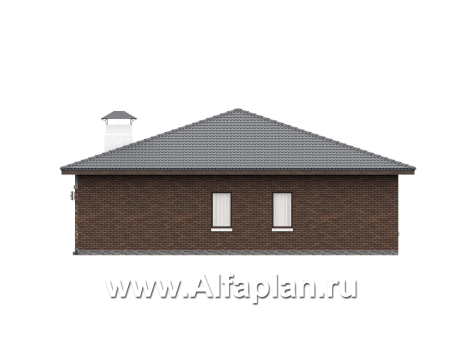 «Лукоморье» - проект одноэтажного дома, мастер спальня, 2 детских, кладовака при кухне. Отличная планировка! - превью фасада дома - фото №4