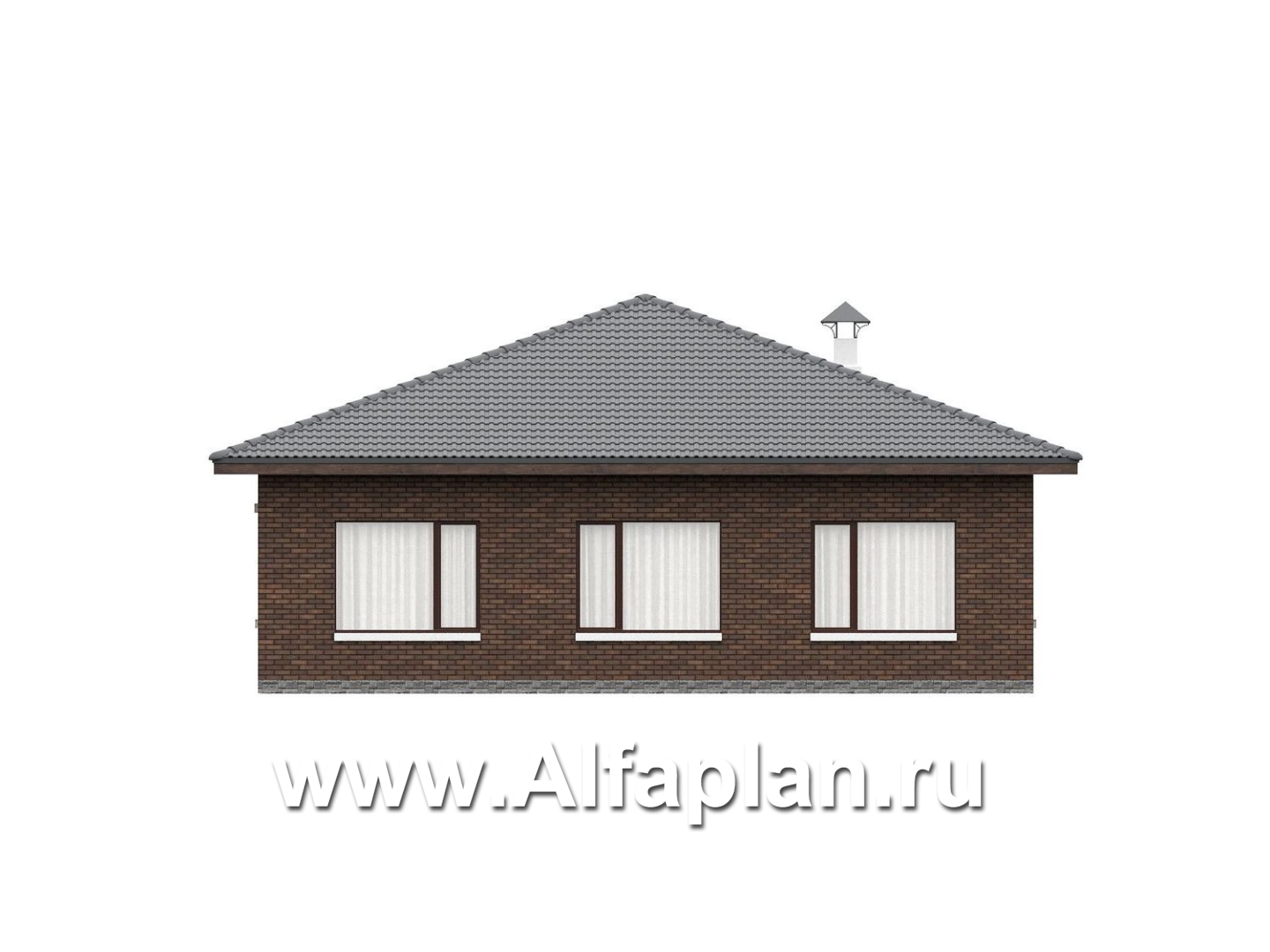 «Лукоморье» - проект одноэтажного дома, мастер спальня, 2 детских, кладовака при кухне. Отличная планировка!  - фасад дома - фото №3