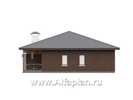 «Лукоморье» - проект одноэтажного дома, мастер спальня, 2 детских, кладовака при кухне. Отличная планировка!  - превью фасада дома - фото №2