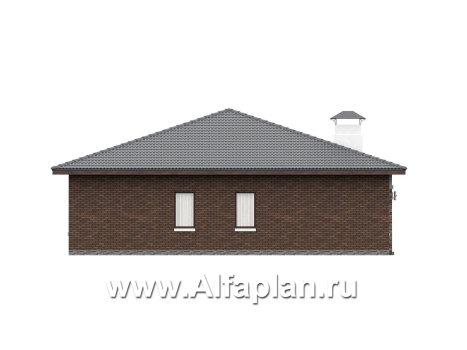 «Лукоморье» - проект одноэтажного дома, мастер спальня, 2 детских, кладовака при кухне. Отличная планировка!  - превью фасада дома - фото №4