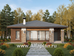 «Лукоморье» - проект одноэтажного дома, мастер спальня, 2 детских, кладовака при кухне. Отличная планировка! 