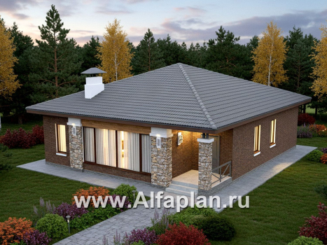 «Лукоморье» - проект одноэтажного дома, мастер спальня, 2 детских, кладовака при кухне. Отличная планировка!  - превью дополнительного изображения №2