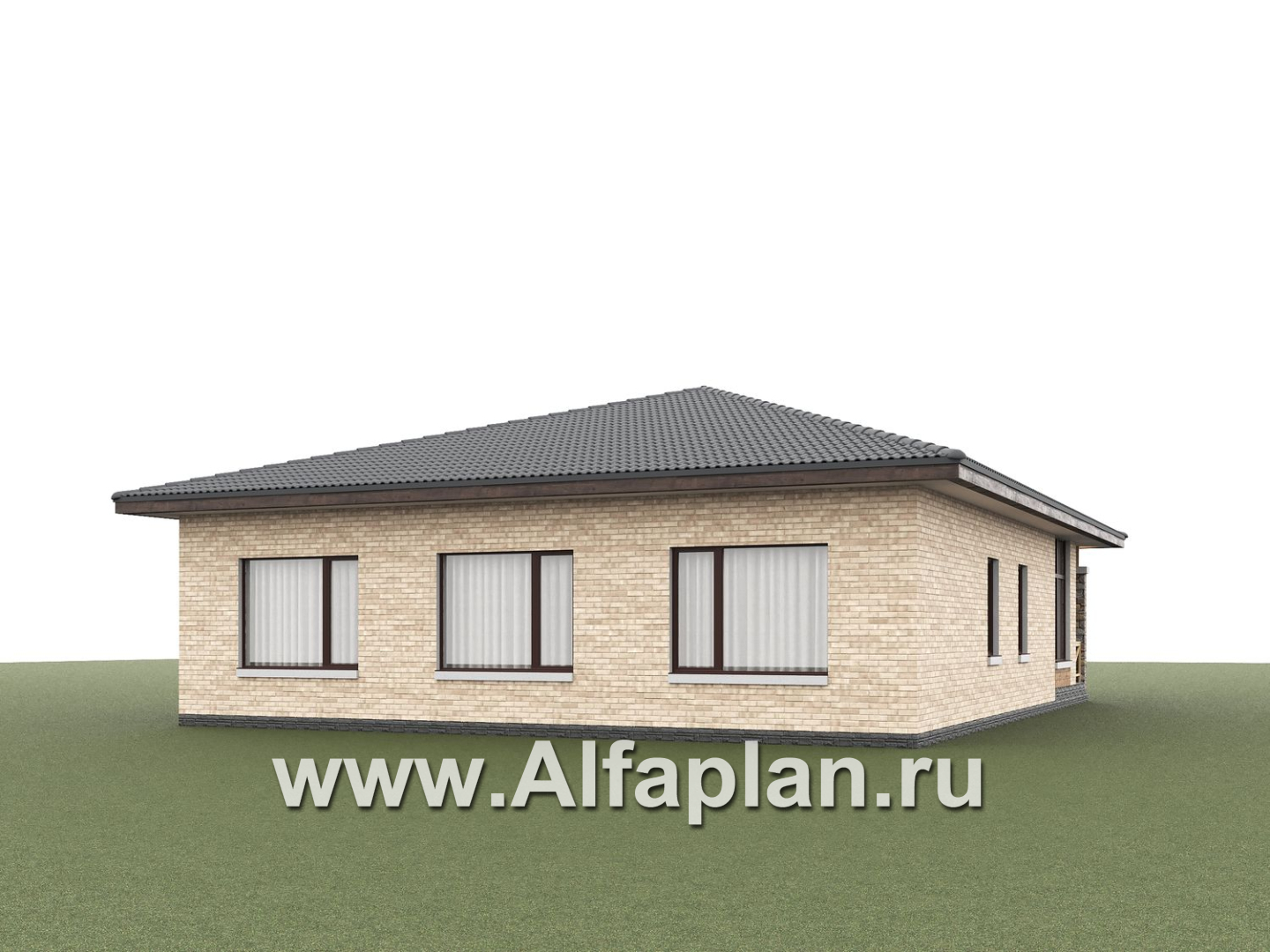 «Лукоморье» - проект одноэтажного дома, мастер спальня, 2 детских, кладовака при кухне, терраса. Отличная планировка! - дизайн дома №3