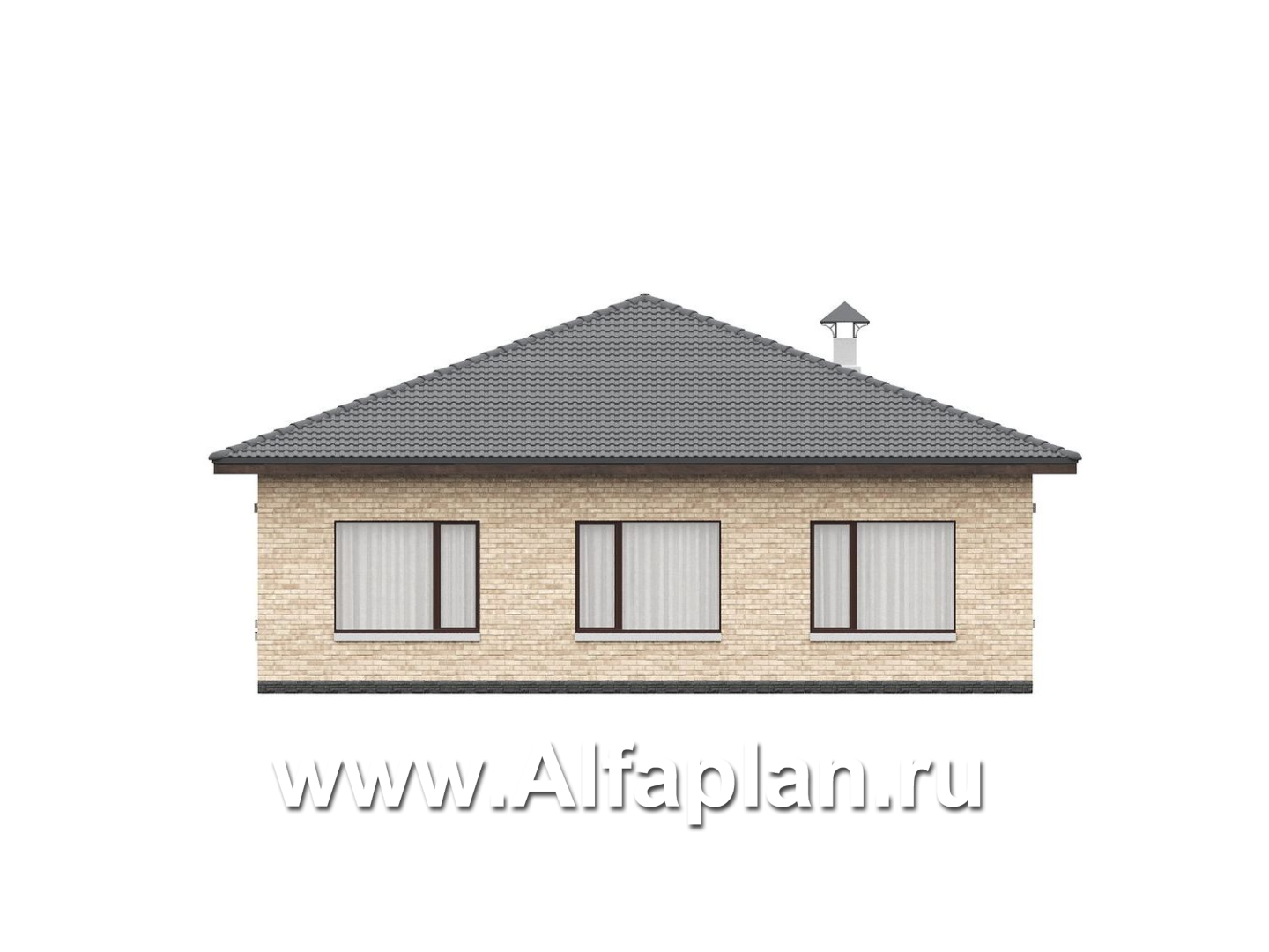 «Лукоморье» - проект одноэтажного дома, мастер спальня, 2 детских, кладовака при кухне, терраса. Отличная планировка! - фасад дома - фото №3