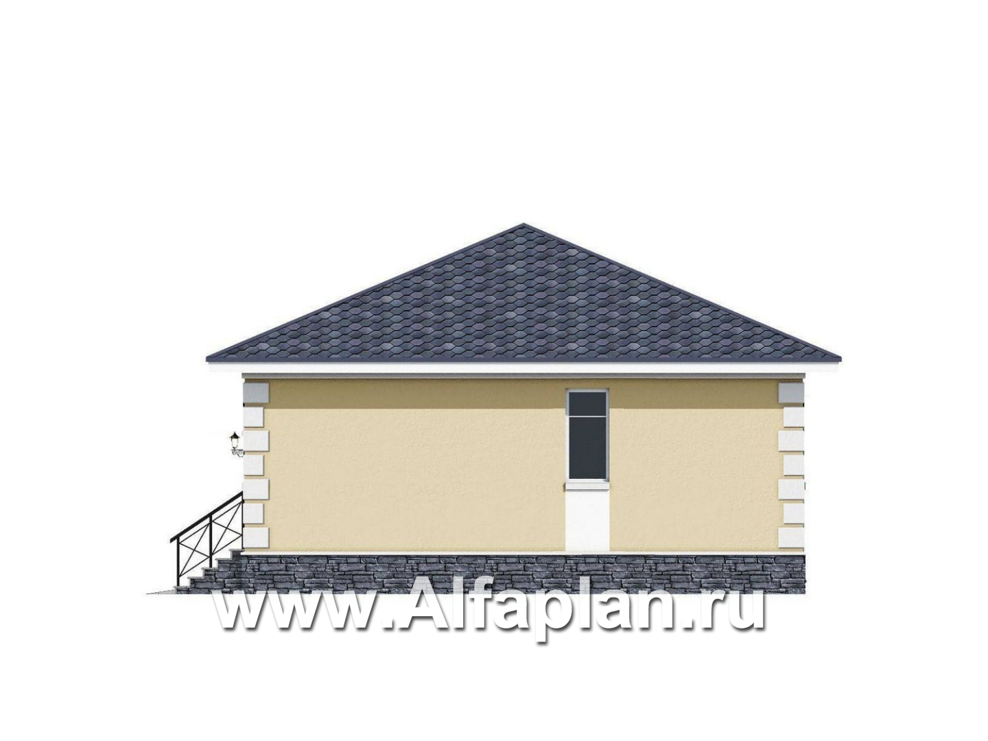 «Вотчина» - проект одноэтажного дома для супружеской пары, в классическом стиле - фасад дома - фото №2