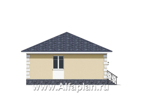 «Вотчина» - проект одноэтажного дома для супружеской пары, в классическом стиле - превью фасада дома - фото №3