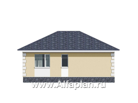 «Вотчина» - проект одноэтажного дома для супружеской пары, в классическом стиле - превью фасада дома - фото №4