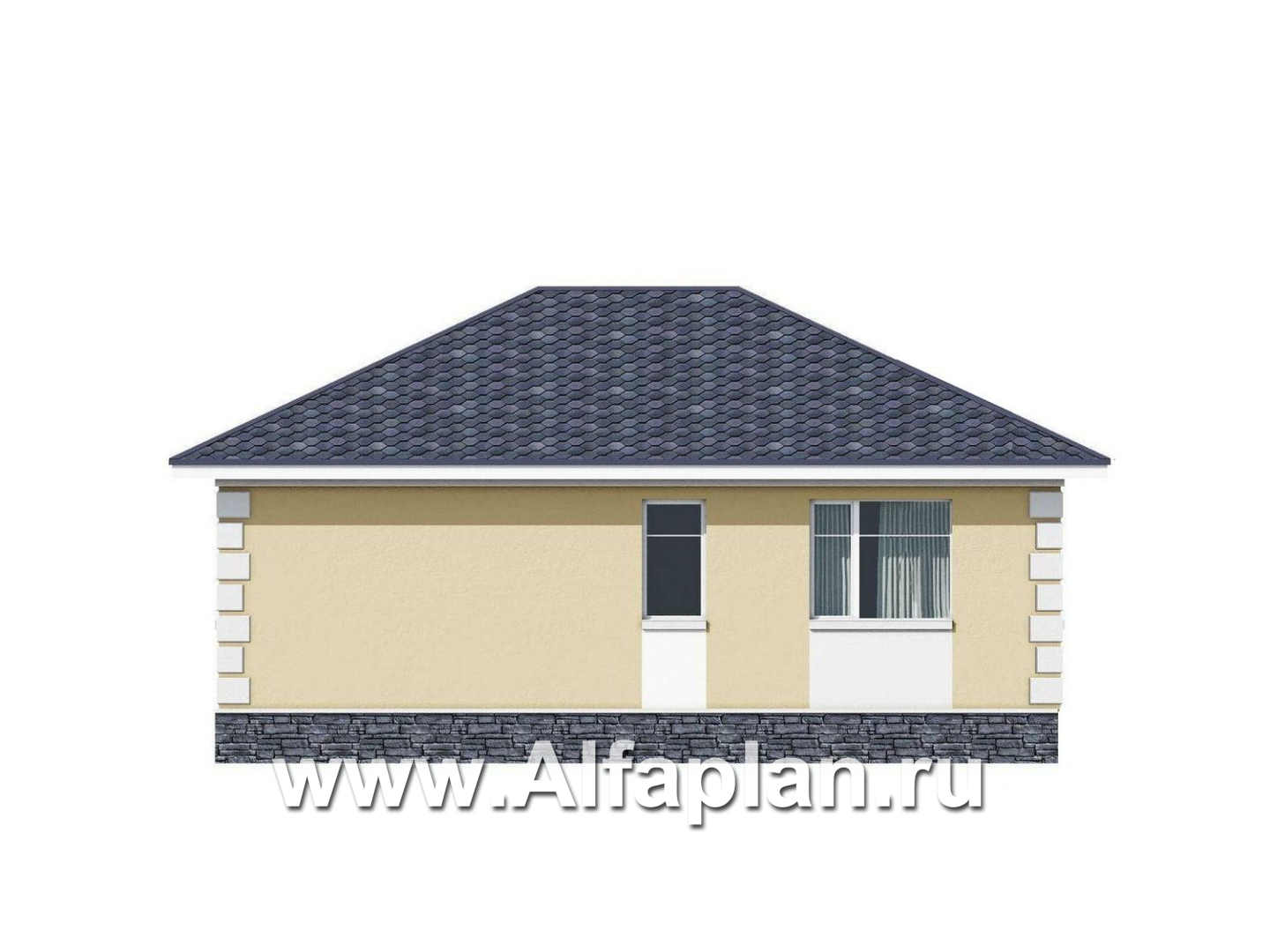 «Вотчина» - проект одноэтажного дома для супружеской пары, в классическом стиле - фасад дома - фото №4