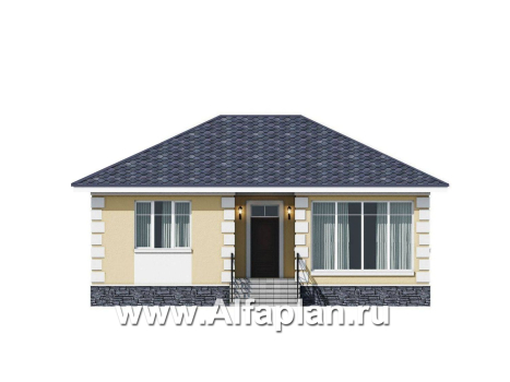 «Вотчина» - проект одноэтажного дома для супружеской пары, в классическом стиле - превью фасада дома - фото №1