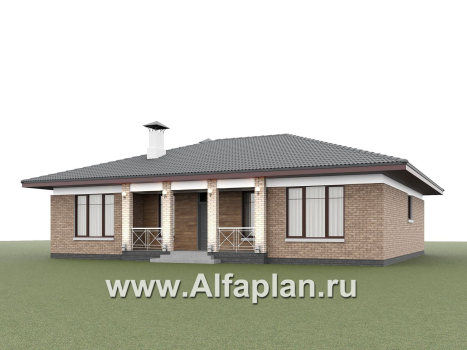 «Антарес» - проект одноэтажного дома в классическом стиле из газобетона, с эркером, мастер спальня, кладовка при кухне - превью дополнительного изображения №5