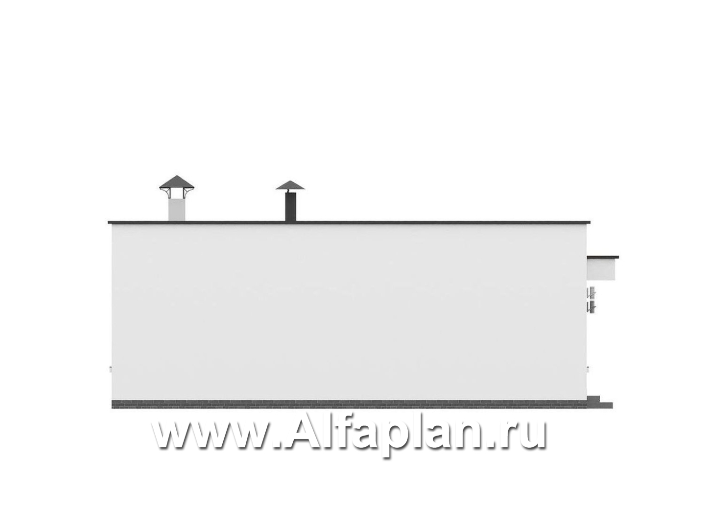 «Подлипье» - экономичный одноэтажный коттедж с плоской кровлей, планировка 2 спальни, с террасой - фасад дома - фото №4