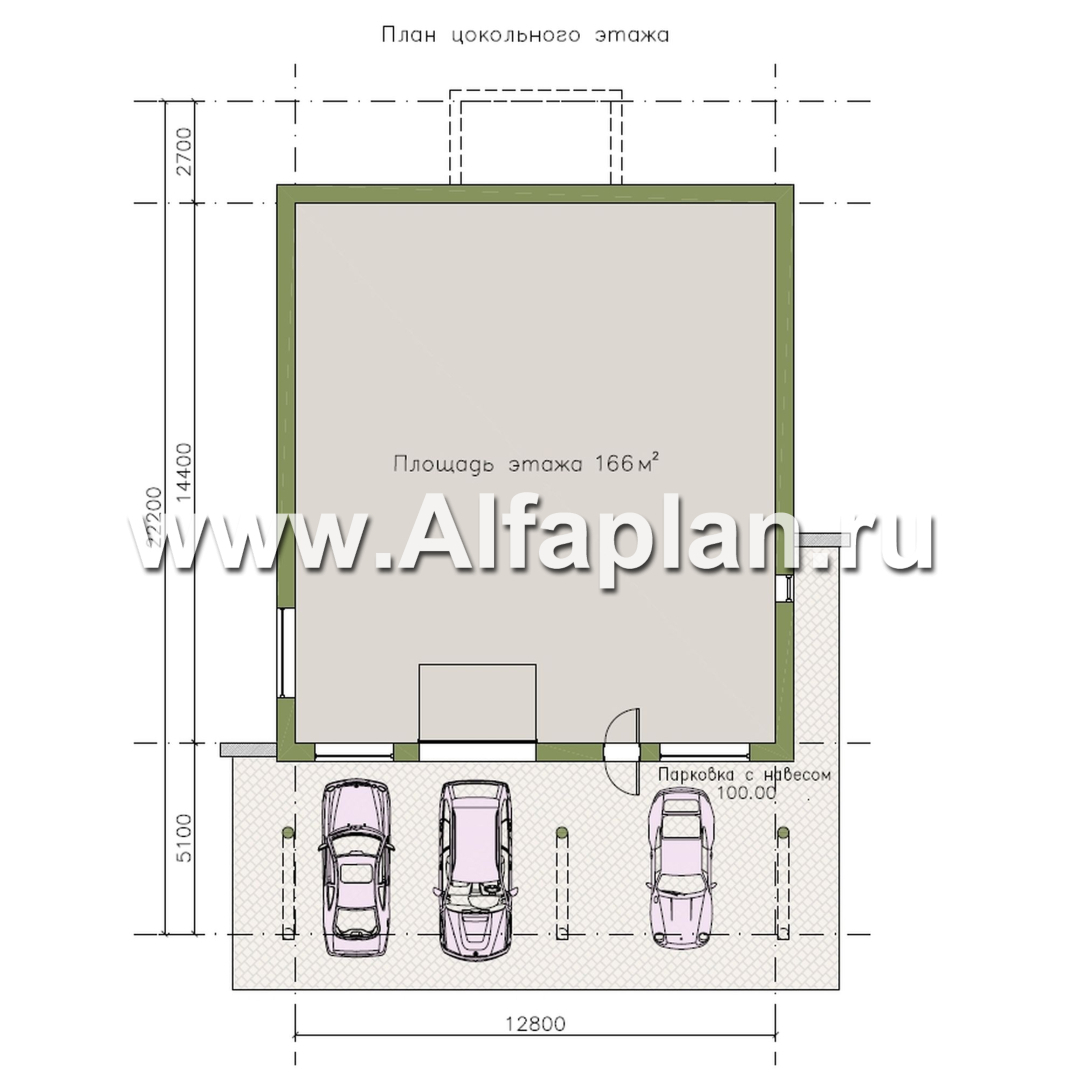 "Парящая гавань" - проект эксклюзивного дома на рельефе, со СПА центром и гаражом - план дома - фото №3