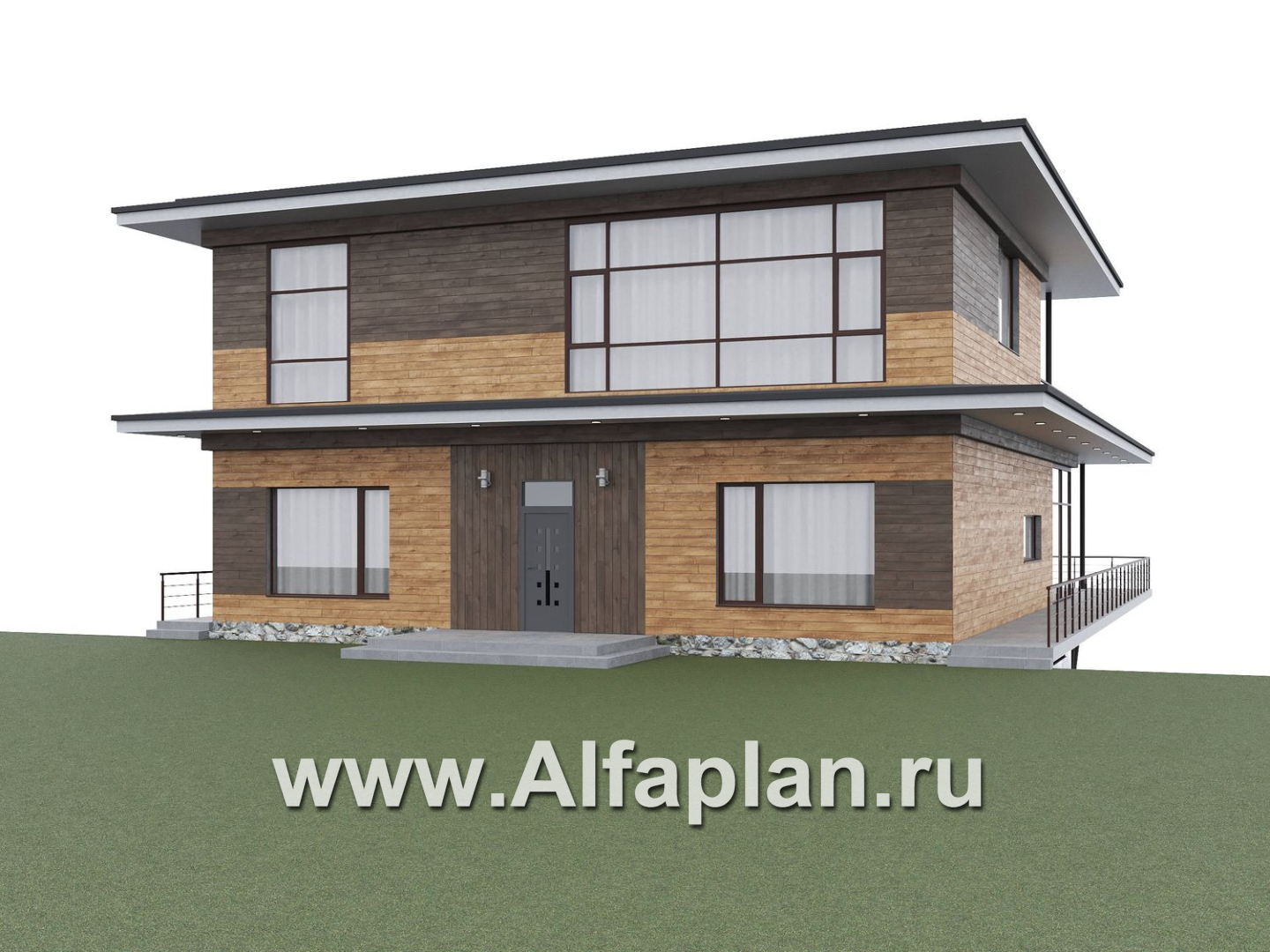 "Парящая гавань" - проект эксклюзивного дома на рельефе, со СПА центром и гаражом - дизайн дома №9