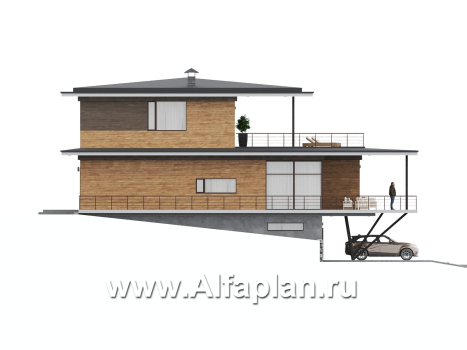 "Парящая гавань" - проект эксклюзивного дома на рельефе, со СПА центром и гаражом - превью дополнительного изображения №11