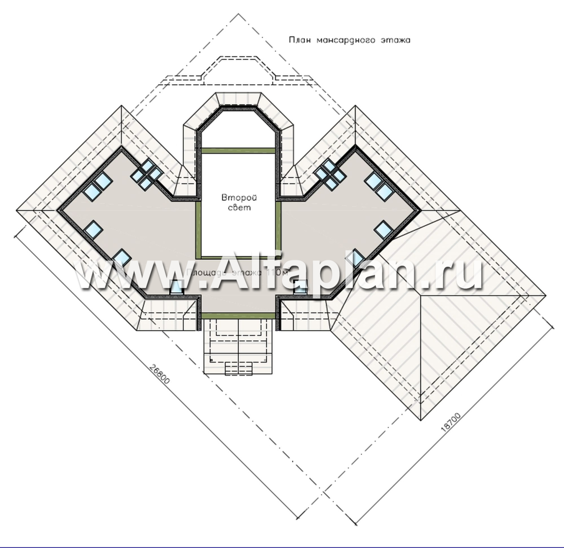 "Либерта" - реконструкция, надстройка мансарды  (второго этажа), плюс гараж и веранда - план дома - фото №2
