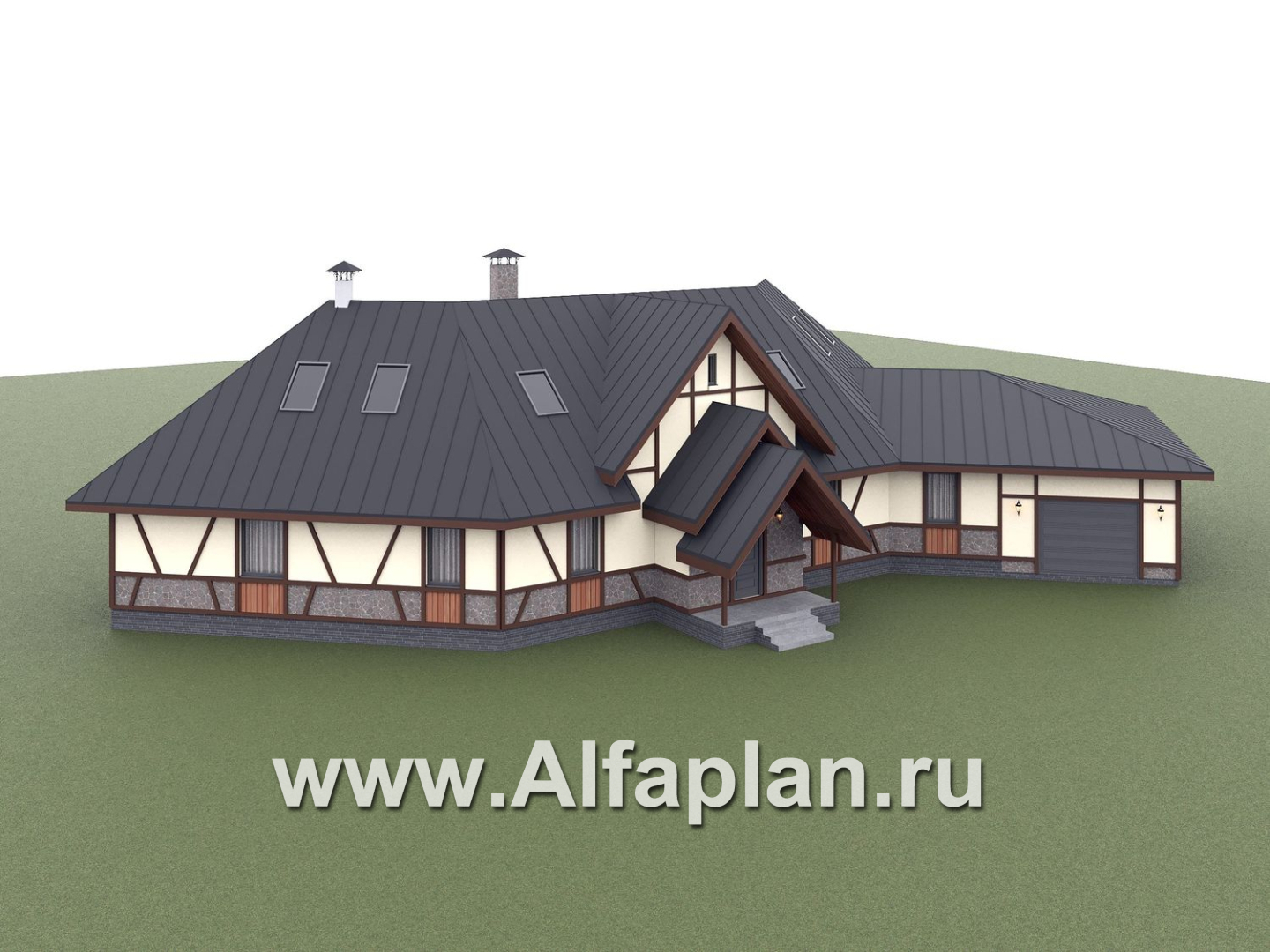 "Либерта" - реконструкция, надстройка мансарды  (второго этажа), плюс гараж и веранда - дизайн дома №6