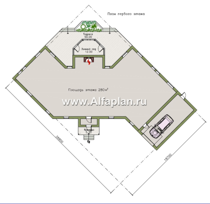 "Либерта" - реконструкция, надстройка мансарды  (второго этажа), плюс гараж и веранда - превью план дома - фото №1