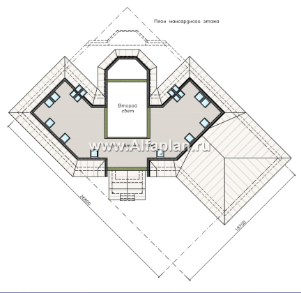 "Либерта" - реконструкция, надстройка мансарды  (второго этажа), плюс гараж и веранда - превью план дома - фото №2