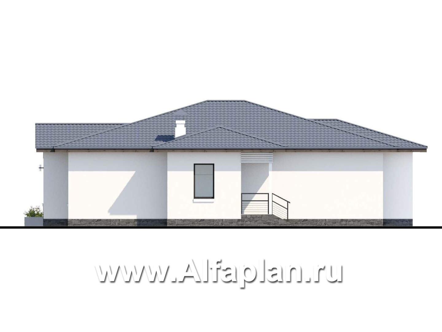 «Калипсо» - проект одноэтажного дома, 4 спальни, в современном стиле - фасад дома - фото №2