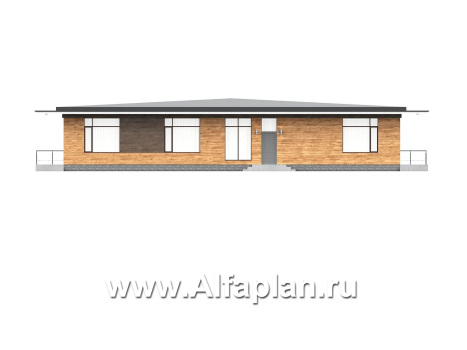 «Эйрхаус» - одноэтажная вилла вилла, с цокольным этажом, с бассейном и биллиардной, мастер спальня, панорамное остекление - превью фасада дома - фото №3