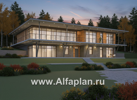 «Эйрхаус» - одноэтажная вилла вилла, с цокольным этажом, с бассейном и биллиардной, мастер спальня, панорамное остекление - превью дополнительного изображения №1