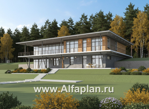 «Эйрхаус» - одноэтажная вилла вилла, с цокольным этажом, с бассейном и биллиардной, мастер спальня, панорамное остекление - превью дополнительного изображения №2