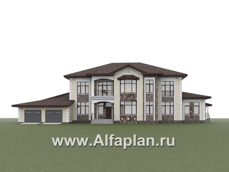 «Московия» - проект двухэтажного дома,  с двусветной гостиной и бассейном, семейный особняк в русском стиле - превью дополнительного изображения №5