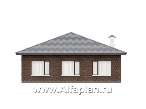 «Лукоморье» - улучшенный проект одноэтажного дома, мастер спальня, 2 детских, кладовка при кухне - превью фасада дома - фото №3