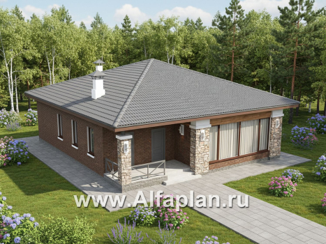 «Лукоморье» - улучшенный проект одноэтажного дома, мастер спальня, 2 детских, кладовка при кухне - превью дополнительного изображения №4