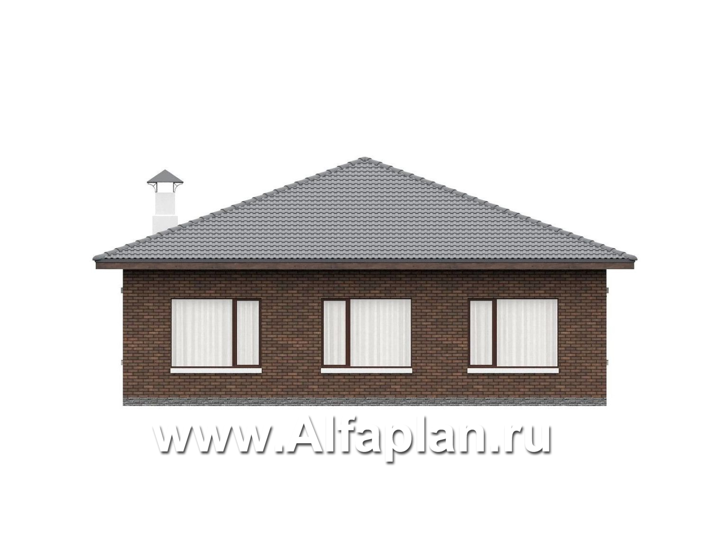 «Лукоморье» - улучшенный проект одноэтажного дома, мастер спальня, 2 детских, кладовка при кухне - фасад дома - фото №3