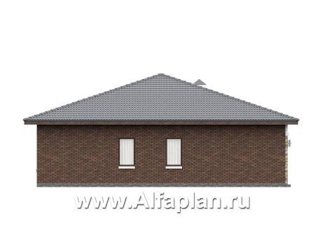 «Лукоморье» - улучшенный проект одноэтажного дома, мастер спальня, 2 детских, кладовка при кухне - превью фасада дома - фото №4