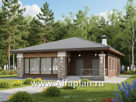 «Лукоморье» - улучшенный проект одноэтажного дома, мастер спальня, 2 детских, кладовка при кухне - превью дополнительного изображения №1