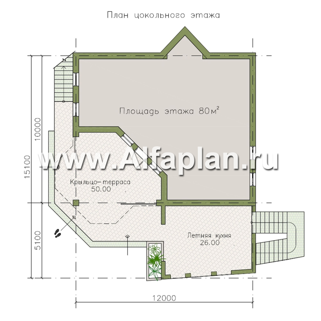 «Черное море» - проект РЕКОНСТРУКЦИИ - вилла на рельефе на берегу Черного моря, с цокольным этажом и биллиардной, мастер спальня - план дома - фото №4