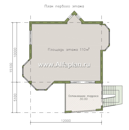 «Черное море» - проект РЕКОНСТРУКЦИИ - вилла на рельефе на берегу Черного моря, с цокольным этажом и биллиардной, мастер спальня - превью план дома - фото №1