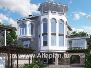 «Черное море» - проект РЕКОНСТРУКЦИИ - вилла на рельефе на берегу Черного моря, с цокольным этажом и биллиардной, мастер спальня