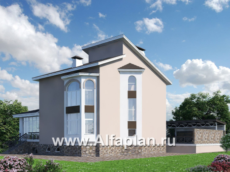 «Черное море» - проект РЕКОНСТРУКЦИИ - вилла на рельефе на берегу Черного моря, с цокольным этажом и биллиардной, мастер спальня - превью дополнительного изображения №5