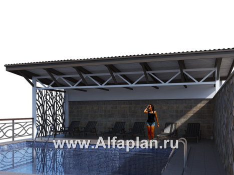 «Черное море» - проект РЕКОНСТРУКЦИИ - вилла на рельефе на берегу Черного моря, с цокольным этажом и биллиардной, мастер спальня - превью дополнительного изображения №6