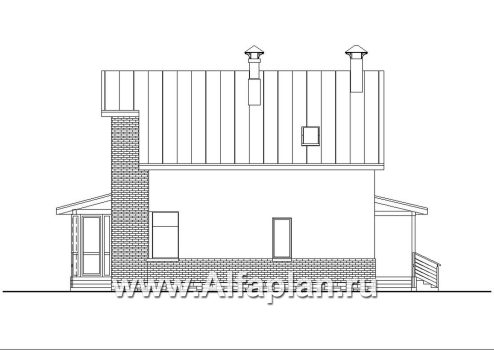 «Регата» - красивый проект дома с мансардой, планировка с мастер спальней, вторая гостиная на 2-ом этаже - превью фасада дома - фото №2