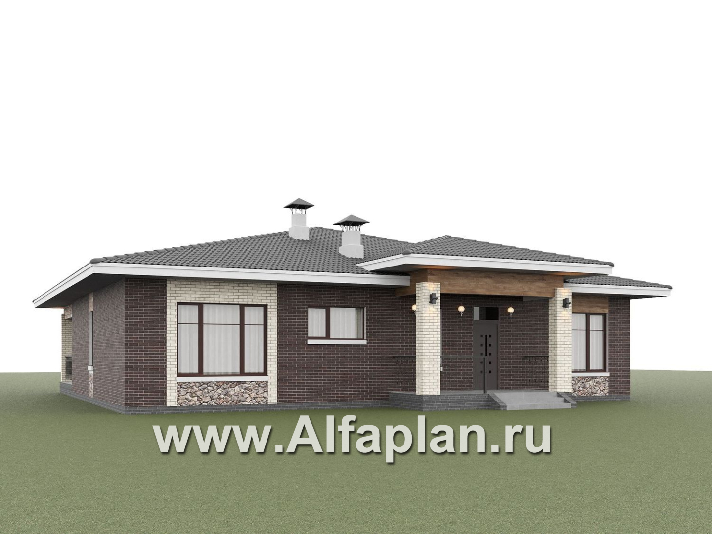 «Аризона» - проект одноэтажного дома, с террасой, мастер спальня. Есть вариант с сауной - дизайн дома №4