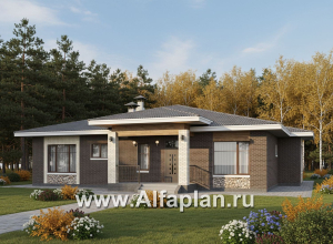 «Аризона» - проект одноэтажного дома, с террасой, мастер спальня. Есть вариант с сауной